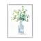 Stupell Industries Flower Jar Still Life Green Blue Painting Framed Wall Art
